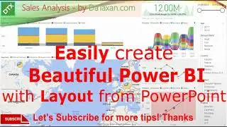 Create beautiful Power BI Layout / Power BI Page Background with PowerPoint - Power BI tutorial