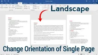 How to change orientation of a single page | To make one page Landscape | Microsoft Word