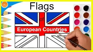 European Flags | Painting flags | Learn flags of european countries | Blue Orange