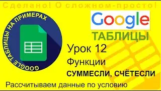 Google Таблицы. Урок 12. Функции СУММЕСЛИ и СЧЁТЕСЛИ. Вычисление нужных данных по таблице на примере