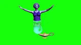 Copyright free green screen magic Aladdin lamp video in Green screen