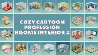 Cozy Cartoon Profession Rooms Interior 2