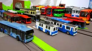 МЕГАОБЗОР Троллейбусов и Автобусов/Троллейбус Технопарк/Троллейбус Автопром/Троллейбус ЗиУ/игрушка