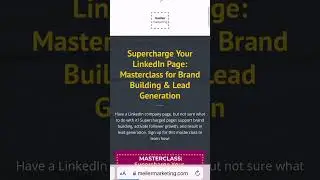 Want to Supercharge Your #LinkedIn Company Page? WATCH THIS. Masterclass on Tuesday, August 6.