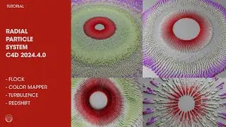 C4D 2024.4.0 Tutorial. Super Simple radial particle system for various looks. Flock, Color Mapper