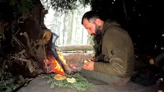 4 Days Winter Bushcraft Camping, Survival Shelter in the Snow, Outdoor Cooking, Nature Movie