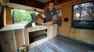 Simple DIY Bed Platform VAN BUILD - OFF GRID VAN LIFE