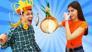 Смешные видео игры - Прикольные ЧЕЛЛЕНДЖИ с Едой! - Весёлые игры для девочек в видео шоу Вики