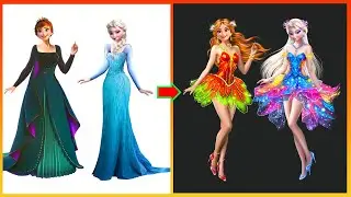 Discover the Enchanting Transformation: Elsa and Anna from Frozen Embrace Fairy-Tale Splendor