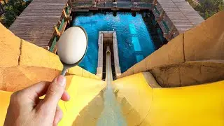 Impossible Egg & Spoon Water Slide Challenge!