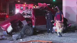 Truck crashes off the Westpark Tollway near the Galleria area