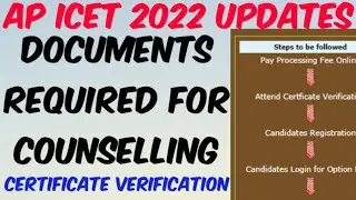 AP ICET 2022 Counselling Required Documents for Certificate Verification//AP ICET 2022 Counselling