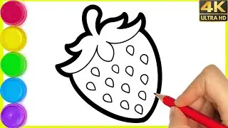 Strawberry Drawing || How to draw straberry drawing step by step || Draw Strawberry 🍓 Fruit panting.