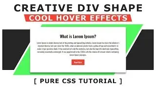 Online Tutorial for Slanted Skewed Razor Blade Creative Div Shape Cool Hover Effects