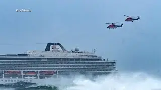 Круизный Лайнер 9 бальный шторм потерпевший бедствие . Cruise liner Viking Sky in disaster