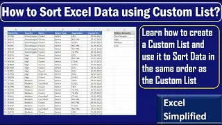 How to Sort Excel Data using Custom List?