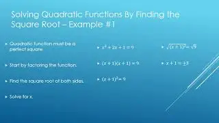 Conquering Math: Algebra II - Quadratic Functions - learn Math