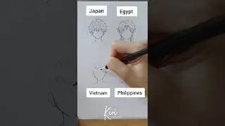 How to draw anime boy hair - country-inspired hairstyles Japan x Egypt x Vietnam x Philippines #draw