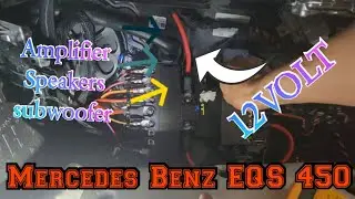 Mercedes Benz EQS 450 How to remove door panel, install speakers,Install amplifiers 12volt location