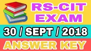 [HINDI] RSCIT Answer Key 30 September 2018 |RSCIT Exam Paper with Solution | RSCIT answer key