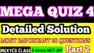 MEGA QUIZ 4 | | 20 QUESTIONS | |  PART 2 | | BY NICKY