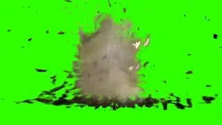 Green Screen Explosion Effect With Sound Effect - Green Screen 4k