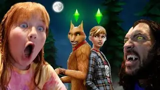 WOLF FAMiLY 2 a Full Moon Adventure!!  Adley and Dad playing a new werewolf pack on Spooky Sims 4!!