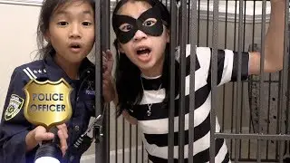 Pretend Play Police Officer Chloe got LOCKED UP in Jail Playhouse