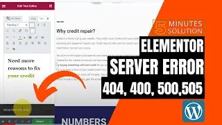 How to fix elementor server error 404,505,404 [EASY]