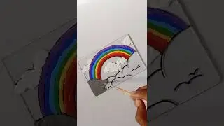 Rainbow glass painting 🌈 #shorts #trending