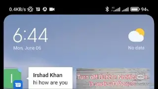 Turn off Bubble Notification on Redmi phone's/Bubble Notification turn off in Android mobile