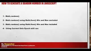 How to generate random numbers in Javascript || JS Random number generation || Math.random