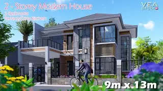 OFW DREAM HOUSE | Modern House Design | 2 Storey 3 Bedroom with Terrace and Dirty Kitchen 9m x 13m