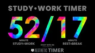 52/17 RULE, No Music, 4.5 Hour Study, 52/17 Pomodoro Timer, Gentle Alarm, Focus Study