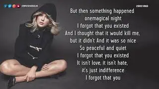 Taylor Swift - I Forgot That You Existed (Lyrics)