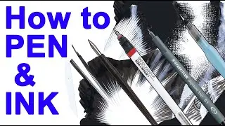 HOW TO Draw with PEN AND INK Step By Step Beginners Guide Use different art tools for inking Tips