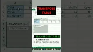 transpose horizontal table to vertical in excel 