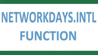 NETWORKDAYS.INTL Function in Excel in Hindi