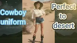 [AI Art] Cowboy styles in the desert #aiart #aibeauty #lookbook #girl #girls #aiphotos