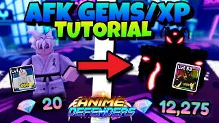 EASIEST WAY TO AFK GEMS/XP IN ANIME DEFENDERS!!!