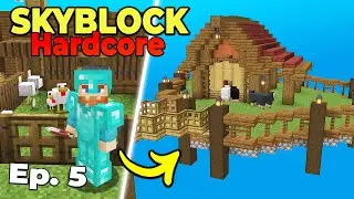 I Built an ANIMAL BARN, but it's Hardcore Skyblock