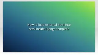 How to load external html into html inside Django template