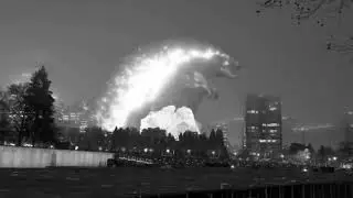 Real footage of Godzilla entering the city