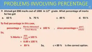 PERCENTAGES | PROBLEMS INVOLVING PERCENTAGE tips and tricks | BASIC MATH | online math with asad