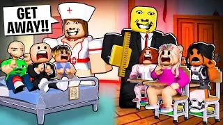 DAYCARE KIDS PLAY WEIRD STRICT TEACHER & NURSE, TONGUE BATTLES, AND TRACK & FIELD | Roblox Funny