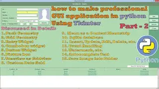 python tkinter tutorial |part - 2| how to make professional gui application in python tkinter