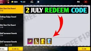 2 July redeem code | free fire today 2 july Redeem code | today redeem code 2 july