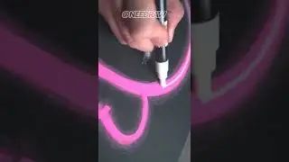 HoW to Draw Neon LIGHT Effect! | On paper Tutorial #kaws #satisfying