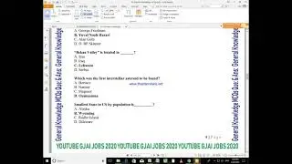 General Knowledge MCQs GJAI Jobs 2020