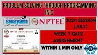 Problem solving through Programming In C - NPTEL || WEEK 7 QUIZ ASSIGNMENT (July - Dec) 2024 ||